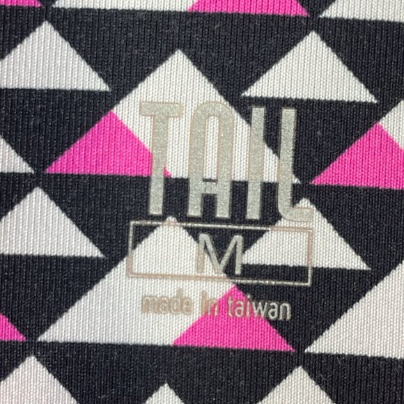 Tail Womens Medium Geometric Half Zip Golf Shirt Short Sleeve Activewear Top - Picture 3 of 10